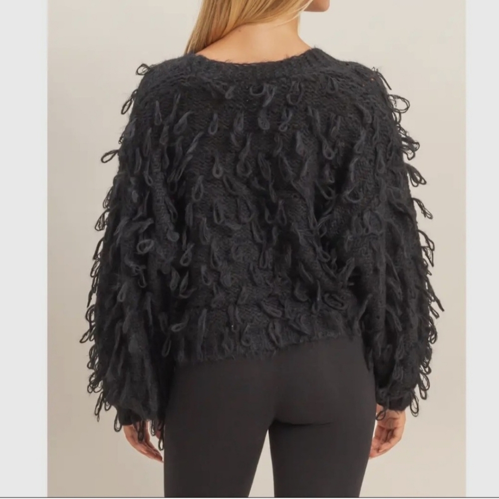 NWT Women's Black Textured Sweater - Picture 2 of 4